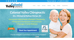 Desktop Screenshot of colonialvalleychiro.com