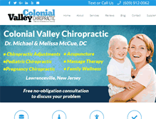 Tablet Screenshot of colonialvalleychiro.com